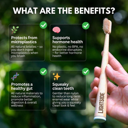 100% Plastic-Free Natural Bristle & Bamboo Toothbrush