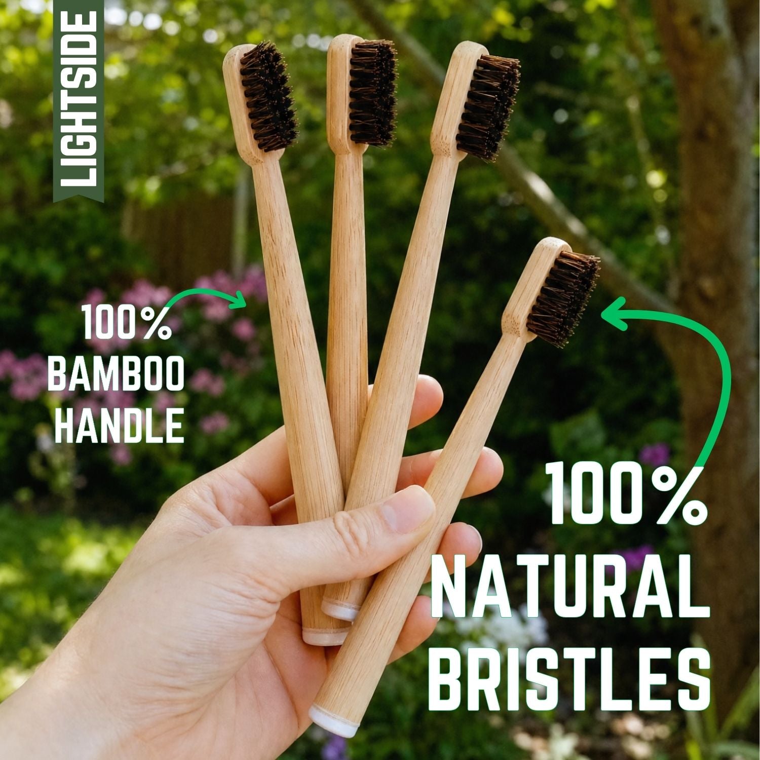 100% Plastic-Free Natural Bristle & Bamboo Toothbrush
