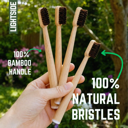 100% Plastic-Free Natural Bristle & Bamboo Toothbrush