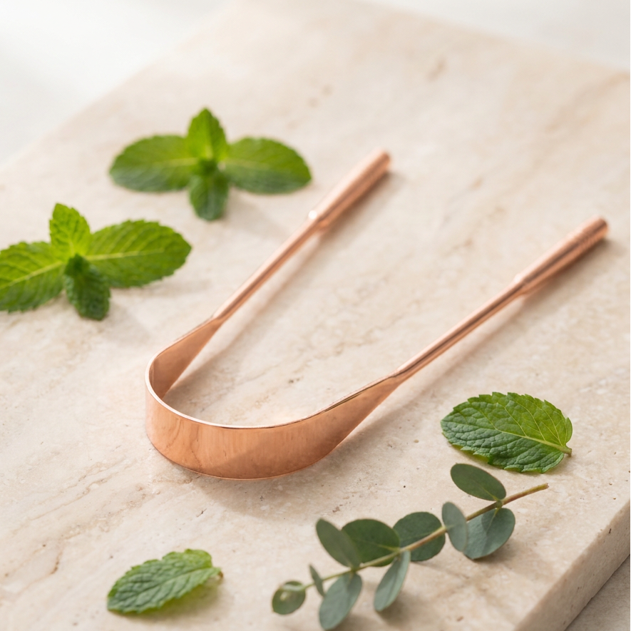Plastic-Free Copper Tongue Scraper