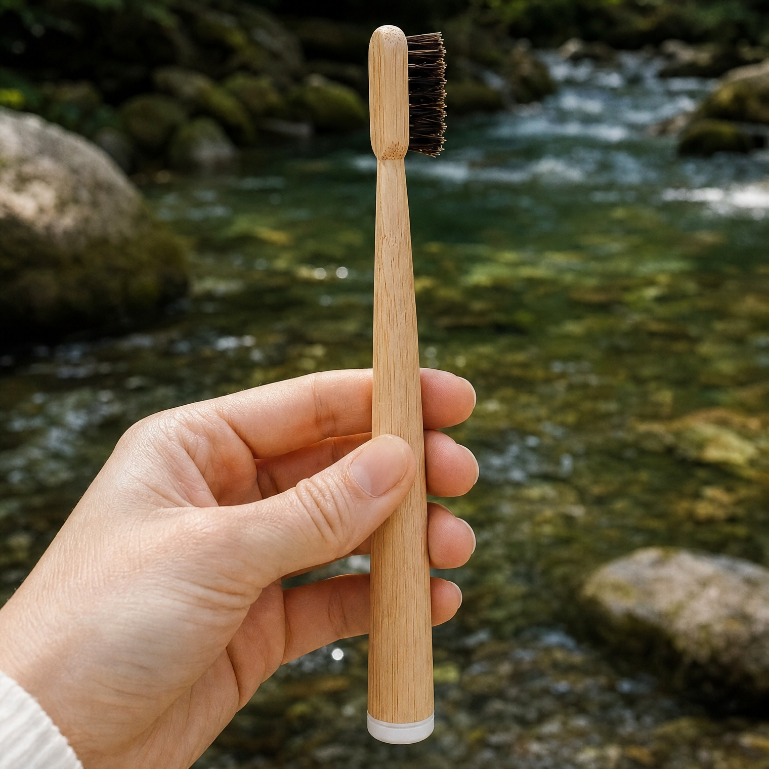 100% Plastic-Free Natural Bristle & Bamboo Toothbrush