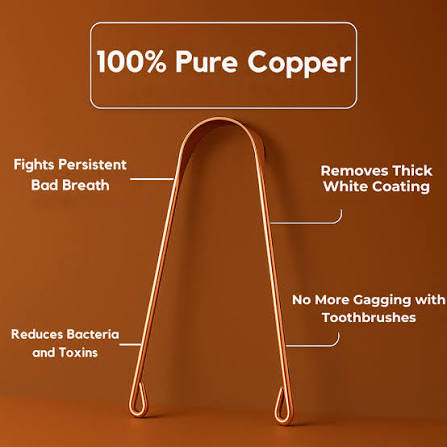 Plastic-Free Copper Tongue Scraper