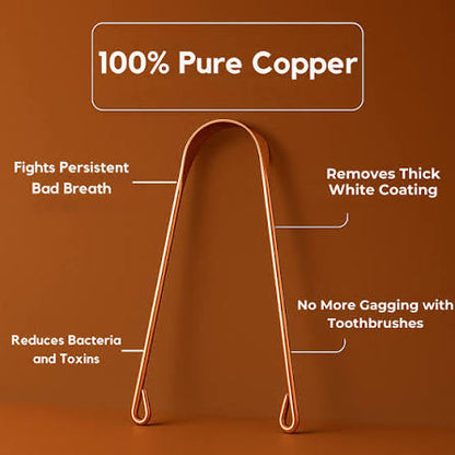 Plastic-Free Copper Tongue Scraper